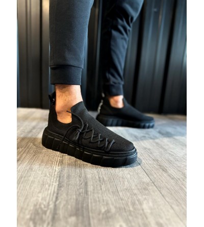 Knack Yüksek Taban Günlük Ayakkabı 1025 Siyah (Siyah Taban) Knack Yüksek Taban Günlük Ayakkabı 1025 Siyah (Siyah Taban)