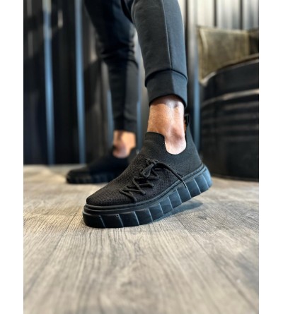 Knack Yüksek Taban Günlük Ayakkabı 1025 Siyah (Siyah Taban) Knack Yüksek Taban Günlük Ayakkabı 1025 Siyah (Siyah Taban)