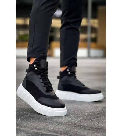 Knack Yüksek Taban Bot 104 Siyah (Beyaz Taban)