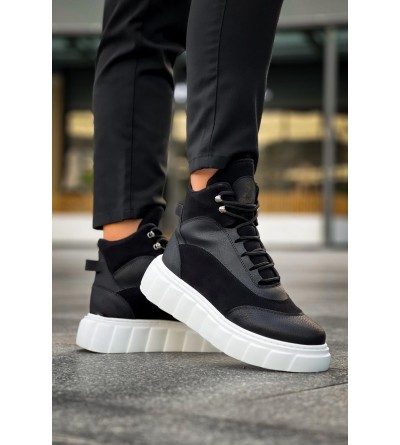 Knack Yüksek Taban Bot 104 Siyah (Beyaz Taban)