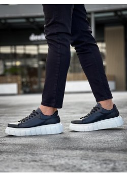 Knack Yüksek Taban Günlük Ayakkabı 144 Siyah (Beyaz Taban)