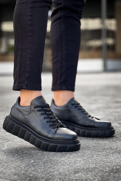 Knack Yüksek Taban Günlük  Ayakkabı 144  Siyah (Siyah Taban)