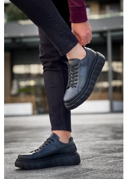 Knack Yüksek Taban Günlük Ayakkabı 144 Siyah (Siyah Taban)