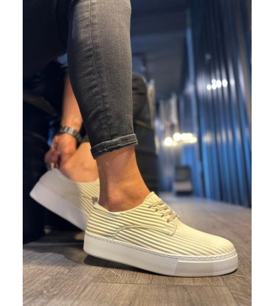 Knack Fitilli Desenli Günlük Ayakkabı 076 Beyaz Knack Fitilli Desenli Günlük Ayakkabı 076 Beyaz