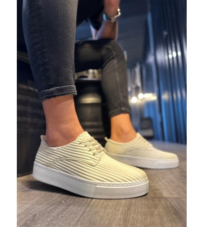 Knack Fitilli Desenli Günlük Ayakkabı 076 Beyaz Knack Fitilli Desenli Günlük Ayakkabı 076 Beyaz