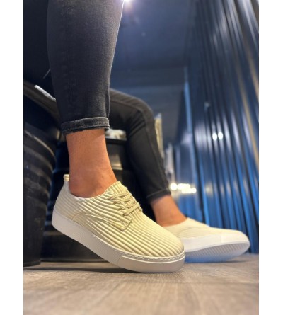 Knack Fitilli Desenli Günlük Ayakkabı 076 Beyaz Knack Fitilli Desenli Günlük Ayakkabı 076 Beyaz