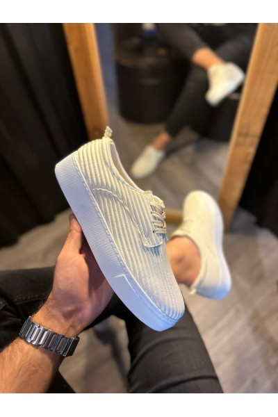 Knack Fitilli Desenli Günlük Ayakkabı 076 Beyaz