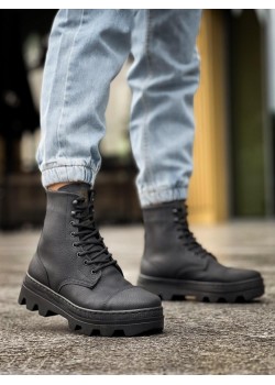 Knack Yüksek Taban Ayakkabı B-023 Siyah (Siyah Taban)