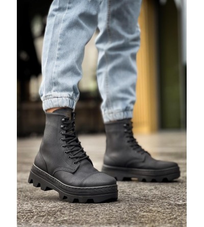 Knack Yüksek Taban Ayakkabı B-023 Siyah (Siyah Taban)