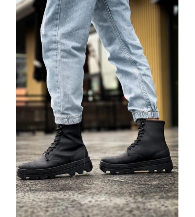 Knack Yüksek Taban Ayakkabı B-023 Siyah (Siyah Taban)