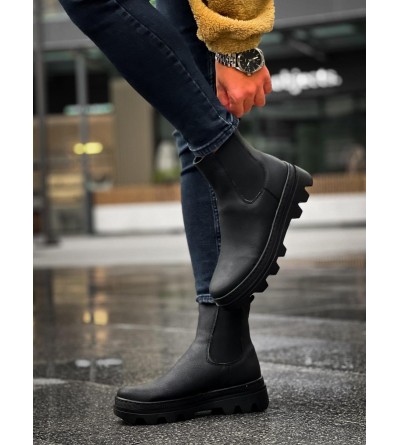 Knack Yüksek Taban Chelsea Bot 113 Siyah (Siyah Taban)