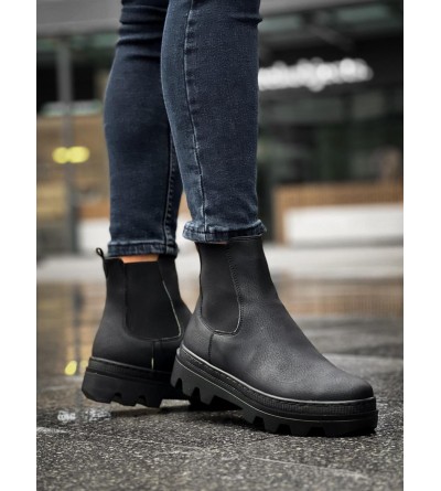 Knack Yüksek Taban Chelsea Bot 113 Siyah (Siyah Taban)