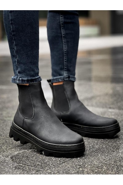 Knack Yüksek Taban Chelsea Bot 113 Siyah (Siyah Taban)