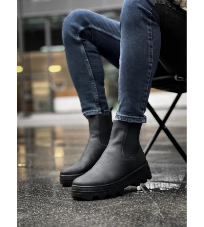 Knack Yüksek Taban Chelsea Bot 113 Siyah (Siyah Taban)