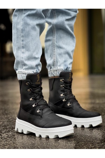 Knack Erkek Spor Bot B14 Siyah (Beyaz Taban)