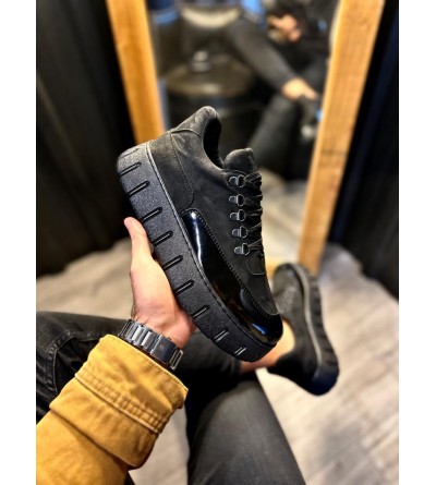 Knack Yüksek Taban Günlük  Ayakkabı 600 Siyah (Siyah Taban)