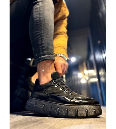 Knack Yüksek Taban Günlük  Ayakkabı 600 Siyah (Siyah Taban)