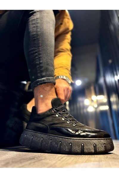 Knack Yüksek Taban Günlük  Ayakkabı 600 Siyah (Siyah Taban)