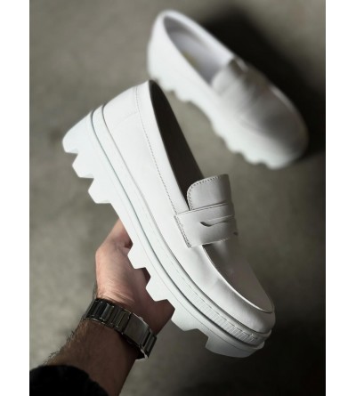 Knack Yüksek Taban Klasik Ayakkabı 779 Beyaz