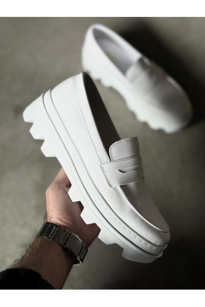 Knack Yüksek Taban Klasik Ayakkabı 779 Beyaz