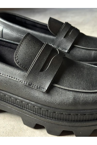 Knack Yüksek Taban Klasik Ayakkabı 779 Siyah (Siyah Taban)