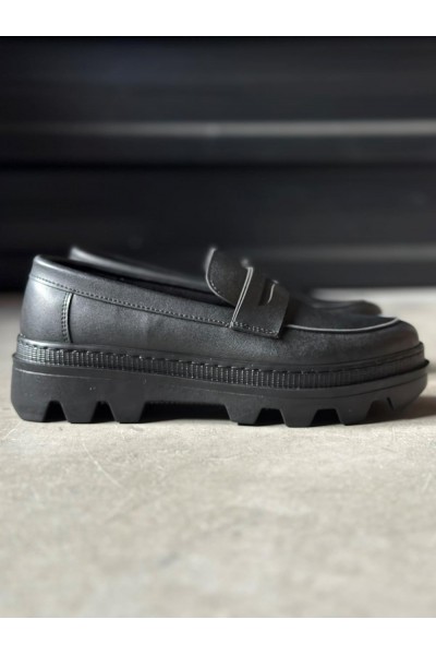 Knack Yüksek Taban Klasik Ayakkabı 779 Siyah (Siyah Taban)