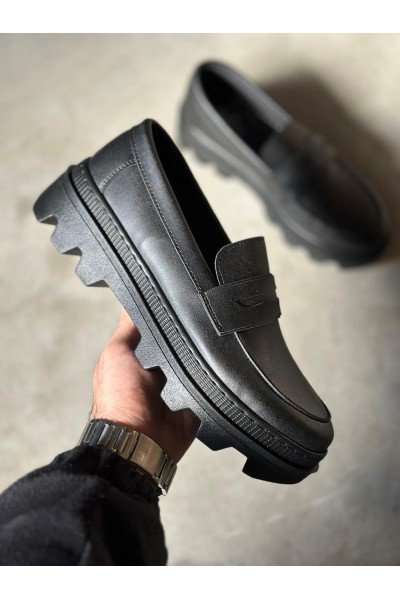 Knack Yüksek Taban Klasik Ayakkabı 779 Siyah (Siyah Taban)