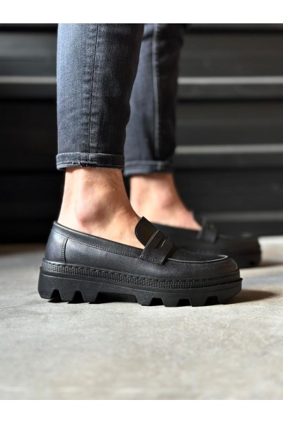 Knack Yüksek Taban Klasik Ayakkabı 779 Siyah (Siyah Taban)