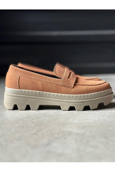 Knack Yüksek Taban Klasik Ayakkabı 779 Taba Süet