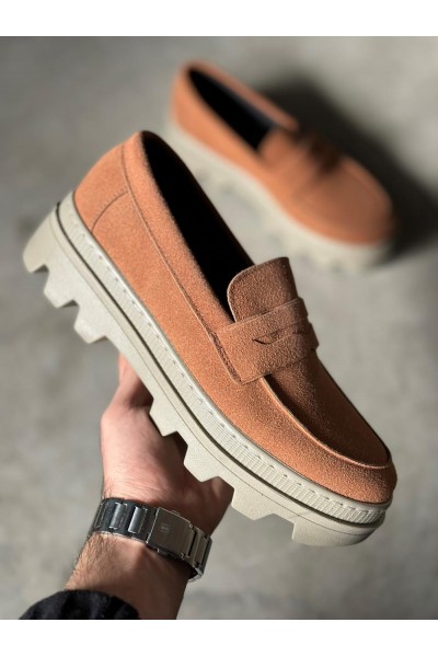 Knack Yüksek Taban Klasik Ayakkabı 779 Taba Süet