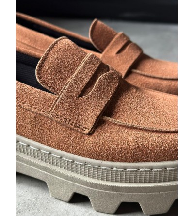 Knack Yüksek Taban Klasik Ayakkabı 779 Taba Süet