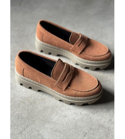 Knack Yüksek Taban Klasik Ayakkabı 779 Taba Süet