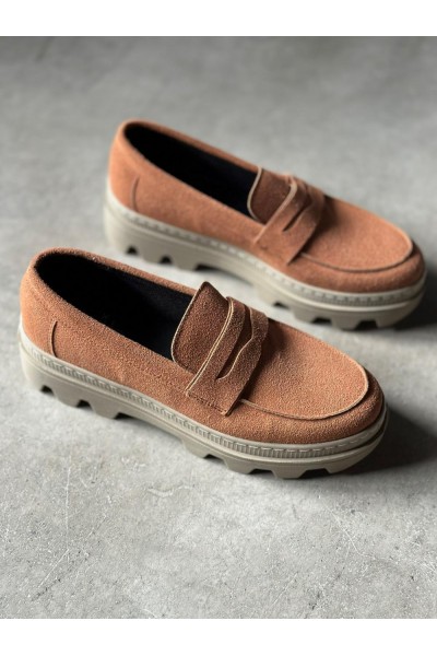 Knack Yüksek Taban Klasik Ayakkabı 779 Taba Süet