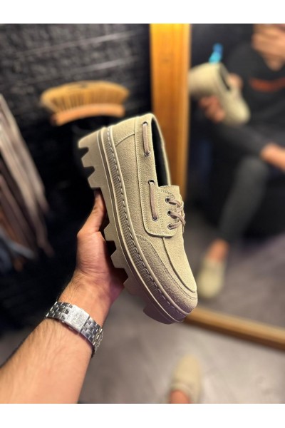 Knack Yüksek Taban Klasik Ayakkabı 780 Vizon Süet