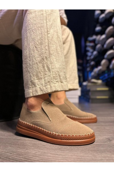 Knack Bağcıksız Mevsimlik Süet Ayakkabı 019 Camel (Süet)