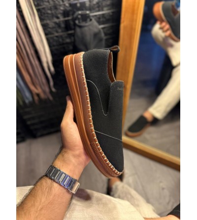 Knack Bağcıksız Mevsimlik Süet Ayakkabı 019 Siyah