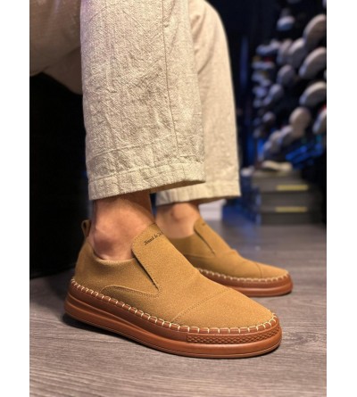 Knack Bağcıksız Mevsimlik Süet Ayakkabı 019 Taba