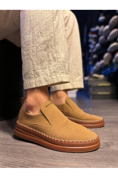 Knack Bağcıksız Mevsimlik Süet Ayakkabı 019 Taba