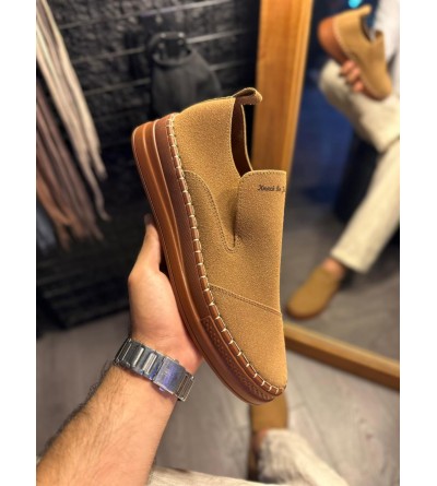 Knack Bağcıksız Mevsimlik Süet Ayakkabı 019 Taba