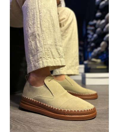 Knack Bağcıksız Mevsimlik Süet Ayakkabı 019 Vizon