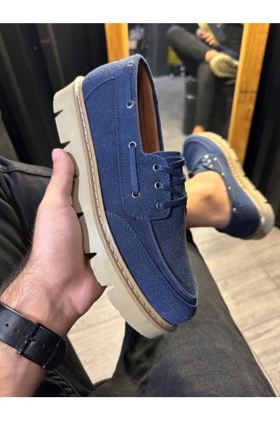 Knack Yüksek Taban Klasik Ayakkabı 778 Lacivert (Süet)