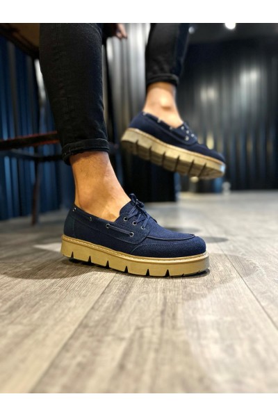 Knack Yüksek Taban Klasik Ayakkabı 778 Lacivert (Süet)