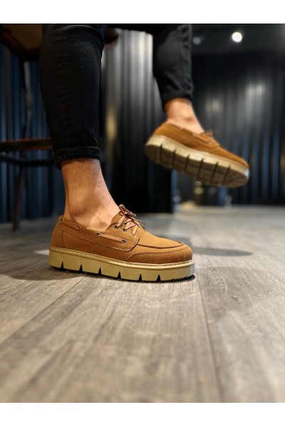 Knack Yüksek Taban Klasik Ayakkabı 778 Taba Süet