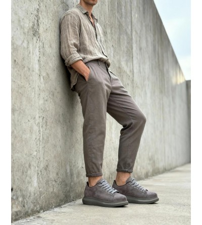 Knack Yüksek Taban Günlük Ayakkabı 044 Gri Süet (Yeşil Taban) Knack Yüksek Taban Günlük Ayakkabı 044 Gri Süet (Yeşil Taban)