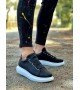 Knack Sneakers Ayakkabı 889 Siyah (Beyaz Taban)