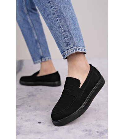 SLW180 Estilo X Bağcıksız Süet Erkek Günlük Spor Klasik Ayakkabı SST - Siyah SLW180 Estilo X Bağcıksız Süet Erkek Günlük Spor Klasik Ayakkabı SST - Siyah