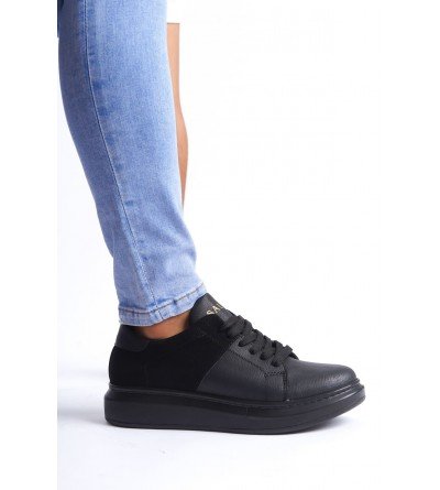 SLW151 Boost Bağcıklı Cilt Süet Erkek Günlük Sneaker Ayakkabı CSST - Siyah SLW151 Boost Bağcıklı Cilt Süet Erkek Günlük Sneaker Ayakkabı CSST - Siyah