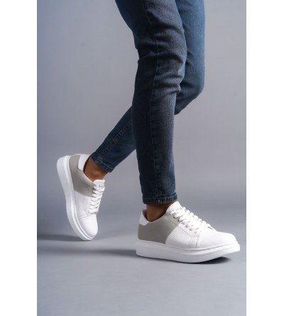 SLW151 Boost Bağcıklı Cilt Süet Erkek Günlük Sneaker Ayakkabı CSBT - Beyaz/Gri SLW151 Boost Bağcıklı Cilt Süet Erkek Günlük Sneaker Ayakkabı CSBT - Beyaz/Gri