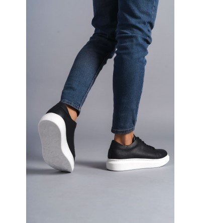 SLW151 Boost Bağcıklı Cilt Erkek Günlük Sneaker Ayakkabı CBT - Siyah SLW151 Boost Bağcıklı Cilt Erkek Günlük Sneaker Ayakkabı CBT - Siyah