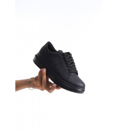 SLW151 Boost Bağcıklı Cilt Erkek Günlük Sneaker Ayakkabı CST - Siyah SLW151 Boost Bağcıklı Cilt Erkek Günlük Sneaker Ayakkabı CST - Siyah
